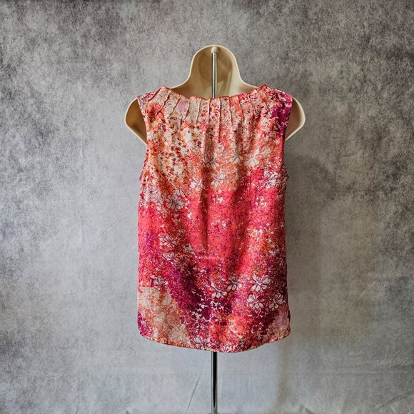 [NWOT] Coldwater Creek Multi-Color Floral Sleeveless Satin Tank Blouse - Picture 6 of 9